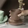 Arte Abstracto DIY Cara Humana Plato de Almacenamiento Molde de Resina Yeso Cemento Recipiente para Velas Taza Molde de Silicona