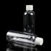 Botella de emulsión cosmética de 100 ml con tapa blanca pequeña transparente con escala, paquete de prueba, botella de viaje vacía subembotellada