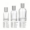 Botella de perfume de 100 l, venta al por mayor de fábrica, botella de vidrio transparente portátil con bayoneta de 30 ml, botella con pulverizador hidratante de 50 ml.