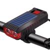 Cross-border novo solar recarregável bicicleta farol buzina luz USB recarregável noite equitação luz de advertência fabricantes atacado