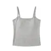 Camisola Estilo Coreano de Tirantes Finos con Copas, Camiseta sin Mangas Blanca Básica para Mujer, Adecuada para Usar Sola o como Capa Interior