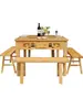 Juego de Mesa y Sillas de Comedor de Madera Maciza, Mesa de Comedor para Restaurante, Mesa para Apartamento Pequeño, Mesa de Comedor para el Hogar, Mesa Cuadrada, Mesa de los Ocho Inmortales Estilo Antiguo