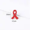 Broche Cinta Roja Cuidado Internacional del VIH Salud de la Mujer Prevención y Tratamiento del Cáncer de Mama Logo Promocional Cuidado Insignia de Bienestar Público