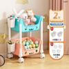 Carrinho de macarons de alto valor Rack de armazenamento multicamada Brinquedos infantis Armazenamento de piso Estante doméstica Lanches móveis