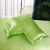 Funda de Almohada de Seda de Hielo Imitación Tencel Funda de Almohada Color Sólido Individual Sedosa Funda de Almohada de Seda Comercio Exterior Transfronterizo Venta al por Mayor Par