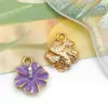 Accesorios de Pulsera Llavero Colgante de Aleación Flor de Cerezo Margarita Mezcla Caliente Transfronteriza 30 Aceite Morado