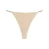 Calcinha Sexy Sem Costura Estilo Europeu e Americano para Mulheres com Cintura Baixa e Fendas Altas para Lindas Nádegas e Pele Exposta, Tanga Sexy Tentadora de Seda Gelo para Mulheres