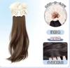 Rabo de Cavalo Lateral de Renda Cabelo Longo Estilo Coreano Natural Rabo de Cavalo Baixo Simulado Estilo Preguiçoso com Elástico de Cabelo Rabo de Cavalo Ligeiramente Cacheado