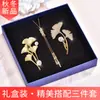 Conjunto de Broches Corrente de Bambu com Borla Longa para Suéter, Pingente de Colar de Nicho de Luxo de Alta Qualidade, Presente de Aniversário para Namorada