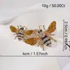 Broche de Pérola Abelha Inseto Diamante Sentido de Alto Padrão Pins de Nicho Corsage de Strass Feminino Acessórios de Vestuário de Alto Padrão