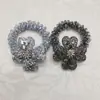 Anillo para el pelo de cristal de trébol de cuatro hojas transfronterizo, cuerda para el pelo de mujer con temperamento, cuerda para el pelo de goma brillante con pedrería, accesorio para el pelo, venta al por mayor