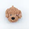 Chaveiro de Pelúcia Fofo de Cabeça de Cachorro Cacheado, Broche para Bolsa, Acessório de Cabelo, Joias Artesanais DIY, Acessórios para Roupas, Atacado