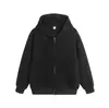 Moletom Cardigan com Capuz de Zíper Duplo para Homens e Mulheres, Peça Externa Lisa Solta Oversize Outono/Inverno, Em Estoque Atacado