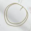 Horno de joyería de acero inoxidable oro de 18K impermeable resistente al desgaste no se decolora bola de metal 3 mm collar de cuentas hecho a mano para mujer