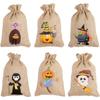 2026 Nova Sacola de Armazenamento de Juta com Cordão para Halloween Festa de Aniversário Sacola de Presente para Crianças Sacola de Doces