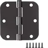 Bisagra redonda negra mate para puerta bisagra engrosada soldadura por pulverización bisagra de ventana 3.5 pulgadas bisagra redonda de hierro