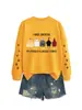 Sudadera Redonda de Manga Larga Divertida y Original de Otoño e Invierno de Amazon con Estampado de Pollo Iraisechickens en el Brazo