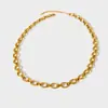 Popular Collar Básico de Acero Inoxidable Europeo y Americano con Cadena Chapada en Oro de 18K, Accesorios DIY de Cadena Lisa, Joyería de Nicho de Alta Gama