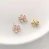 Colgante Flor Margarita Flor de Melocotoncillo Colorido Zirconio Chapado en Oro de 14K que Conserva el Color Colgante de Joyería para Pulsera Pendientes DIY Hecho a Mano