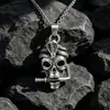 Collar de calavera de acero y titanio para hombre, estilo rock punk, personalizado, con cabeza de fantasma, accesorios para discotecas SP232