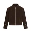 Chaqueta Bomber Estilo Americano con Cuello Alto, Primavera y Otoño, Corte Holgado, Estilo Corto Regular, Color Sólido, Estilo Urbano, Chaqueta de Cuello Medio-Alto para Hombre