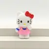 Creativo Dibujo Animado Gato KT Ropa Deportiva Hello Kitty Llavero Colgante Figura de Goma Blanda Colgante para Bolso En Stock