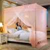 Mosquiteiro Criptografado de Porta Única para Uso Doméstico, Estilo Palácio de Verão, De Chão para Cama de Casal 1,8m, Universal para Dormitório Estudantil 1,2m