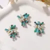 Pendientes de Flor con Perlas y Cristales Cosidos a Mano de Moda Estilo Coreano, Accesorios para Orejas, Broches, Accesorios de Flor para Sombrero, Bolsa, Zapato