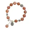 Pulsera de Anillo Único de Piedra Solar Natural Pulsera Plata S925 Mo Negativo Shaohua Piedra Solar Perla de Anillo Único Cristal Natural Mujer
