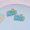 Pingentes finos "nice" galvanizados, acessórios de rosto sorridente, pingentes de sapato para tamancos, acessórios para joias DIY, acessórios de cabelo, adesivos para capa de celular