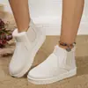 Comércio exterior botas de neve plus size femininas 2024 outono e inverno novo moda transfronteiriça quente forradas com fleece pedal botas curtas sapatos de algodão
