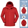 Cortavientos tres en uno con forro polar y de plumón desmontable, apto para uso en exteriores, a prueba de viento, impermeable y personalizable con bordado o estampado.
