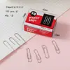 Caja de Papel Clips de Papel Plateados Niquelados Clips de Papel Coloridos Creativos Recubiertos de Plástico Papelería de Oficina Marcadores de Libros 100 Piezas