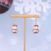 Pendientes de Gota de Aceite de Dibujos Animados Europeos y Americanos de Papá Noel para Mujer, Pendientes de Reno y Pan de Jengibre de Personalidad Transfronteriza, Serie Navideña