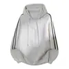Sudadera para Hombre Primavera 2026 Nueva Retro Americana Rayas Tendencia Deportiva con Capucha y Cremallera