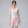 Conjunto de Roupa de Yoga Costas Bonitas com Barra em I Peça Única à Prova de Choque Roupa Externa para Corrida Pilates Treinamento Físico Colete Esportivo Feminino