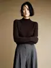 Max Alemania Hilo del Yangtsé Alta Imitación Lavable a Máquina Camiseta Base Otoño Invierno Cuello Semi Alto Lana Mujer Adelgazante Commute Interior