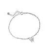 Pulseira Borboleta Prateada para Mulheres Prata de Lei S925 Simples Moda Estilo Floresta Suave Design de Nicho Joias de Luxo Leve de Alta Qualidade