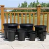 Fornecimento Direto Transfronteiriço de Vasos de Flores de Plástico Preto para Jardinagem no Exterior, Vasos de Flores de Plástico Grandes Espessados de 1-25 Galões