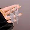 Pendientes largos de borla de lujo con diamantes completos en forma de gota de agua, moda europea y americana exagerada para mujer, versátiles y elegantes para ropa de noche