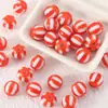 Cuentas Redondas de Sandía de Acrílico de Colores Caramelo, Cuentas Rayadas, Cuentas de Dos Tonos, Accesorios para Joyería Hecha a Mano DIY, Cuentas con Agujero Recto, Cuentas Sueltas