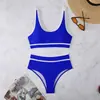 Traje de Baño Bikini Deportivo Europeo y Americano 2025 para Mujer, Color Sólido, Ajustado, Rápido Venta en Amazon, Sexy de Dos Piezas