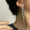 Elegantes Elegantes Pendientes Largos de Espiga de Trigo Incrustados de Diamantes de Plata Moda Lujo Accesible Diseño de Nicho de Gama Alta Pendientes para Mujer