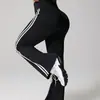 Novas calças de yoga boca de sino de cintura alta, calças estilo hot girl americana, calças de fitness para corrida esportiva com levantamento de bumbum de pêssego, com sensação de pele nua e elasticidade