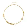 Estilo Coreano Más Vendido '' Collar de Personaje Acero Inoxidable Chapado en Oro de 18K Moda de Gama Alta Joyería de Lujo Ligero Cadena para Clavícula de Mujer