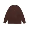 Roupas Vintage 25 Outono Nova Tendência Estilo Americano Marca Peito Letra Pequena Gola Redonda Casual Solta Veludo Alemão Manga Longa Camiseta