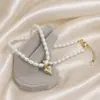 Colar de Pérolas Estilo Retrô Francês Febre da Qualidade Shijia Mesmo Estilo Nicho Acessível Luxo Corrente para Clavícula Simples Versátil Colar de Pescoço