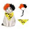 Peluca para mascota de Halloween bufanda triangular disfraz divertido para fiesta accesorio para fotos en stock venta al por mayorprocesamiento personalizado