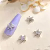 Acessórios para Nail Art Estrela do Mar Concha Zircônia, Estilo Oceano de Alto Padrão Sereia Cobre Incrustado Zircônia Rhinestones de Unha Usáveis DIY