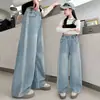 Pantalones para Niñas Primavera y Otoño 2026 Estilo Nuevo Jeans Casuales de Primavera para Niñas Mayores Pantalones Rectos de Pierna Ancha